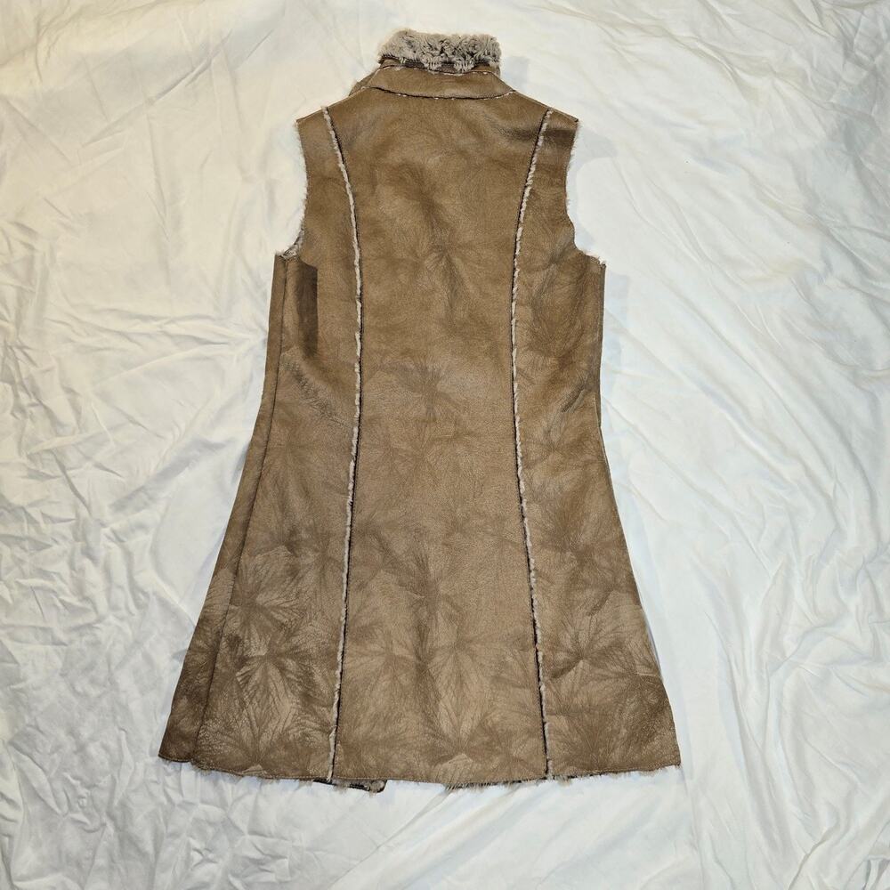 Western Faux Suede Shearling Montanaco Long Vest Cowgirl Yellowstone Women’s Sm - Picture 6 of 6